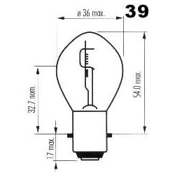 žárovka 12V 35-35W S2 BA20d "PIO" / NARVA /